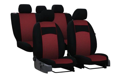 Авто чохли з автотканини для SEAT CORDOBA 2002-2008 Pok-ter VIP чорні з червоною вставкою