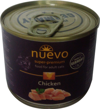 Упаковка консервів для кішок Nuevo ADULT з куркою 6 шт по 200 г (4250231595646)