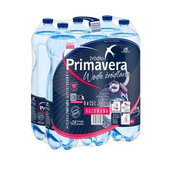 Упаковка мінеральної газованої води Primavera 1.5 л х 6 шт (5903978396524)