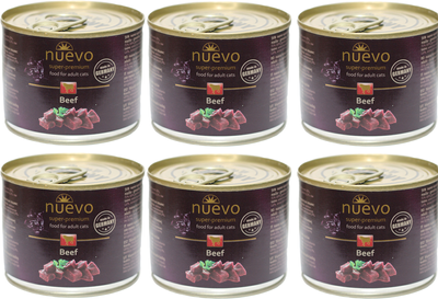 Упаковка консерв для кішок Nuevo Adult з яловичиною 6 шт. 200 г (4250231595684)
