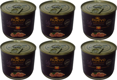 Упаковка консервів для кішок Nuevo ADULT з куркою 6 шт по 200 г (4250231595646)