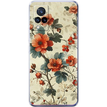 Силиконовый Чехол с Картинкой для Vivo V21 Принт (Цветок Сакура) (43146-ysm008)