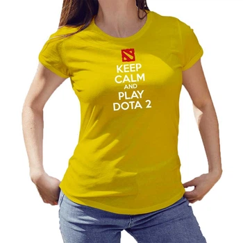 Футболка жіноча JHK "Keep calm and play DOTA 2" XXL Жовтий (MD-20-8067-28-15)