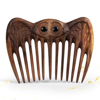 Женский Гребень для Волос ZAMASMEL Wood Smart Owl 12 х 10 х 1,1см Ручная Работа Деревянный Орех