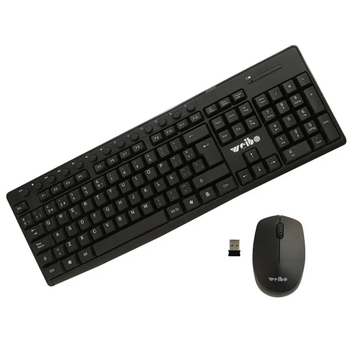 Комплект бездротової клавіатура з мишею Weibo WB-8012 2.4Ghz Black (3_04809)