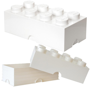 Pojemnik w kształcie klocka LEGO Storage Brick 8 Biały (40041735)