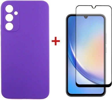 Комплект чохол для смартфона + скло DENGOS для Samsung Galaxy A34 5G Purple (DG-KM-42)