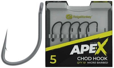 Крючок карповый RidgeMonkey Ape-X Chod Barbed size 6 (149775) 9168.01.58