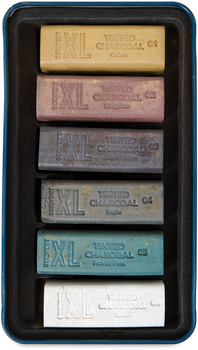 Набір кольорових вугільних блоків Derwent Tinted Charcoal XL Blocks 6 шт (5028252635561)