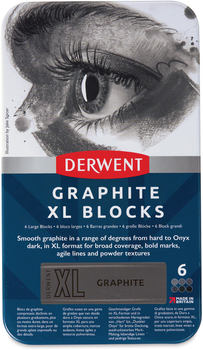 Zestaw bloków grafitowych Derwent Graphite XL Blocks 6 szt (5028252637046)