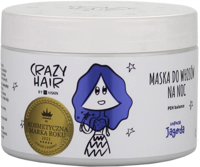 Нічна маска для волосся HiSkin Crazy Hair з ароматом чорниці 300 мл (5907775546342)
