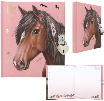 Щоденник Depesche Miss Melody Horses A5 Motif 1 із замком у формі серця (4010070677527)