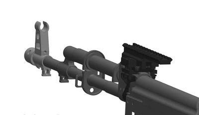 Планка під коліматор АК47 АК74 пікатинні 130mm "Скорпіон" (центральна) на АК Picatinny Weaver rail