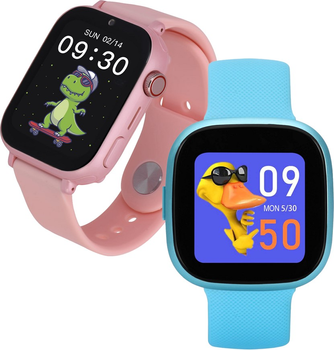 Zestaw smartwatch dla dzieci Garett Kids Nice Pro 4G Pink + Fit Blue (2024041700002)