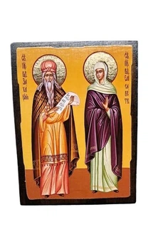 Икона Захарий и Елисавета святые (на дереве) 130*170 мм