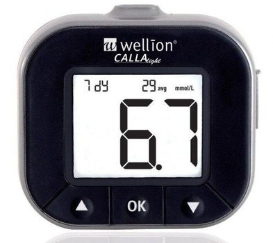 Глюкометр Wellion Calla Light система для виміру рівня цукру в крові безкодова (набор) Grey