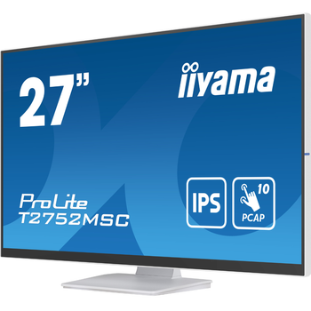 Монитор 27" IIYAMA ProLite T2752MSC-W1 IPS безрамочный/сенсорный экран Белый