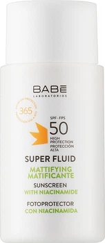 Сонцезахисний матуючий суперфлюїд SPF 50 з ніацинамідом - Babe Laboratorios Super Fluid SPF 50 50ml (1163556-108858)