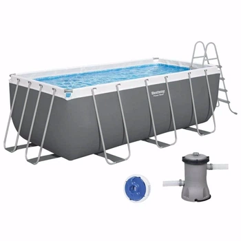 Прямоугольный каркасный бассейн Bestway 56456 (56241) Power Steel Frame Pool (412х201х122 см)
