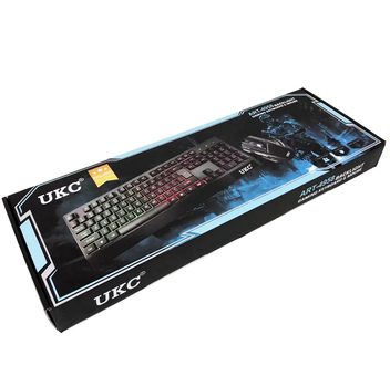 Клавиатура и мышь UKC Gaming Keyboard 710 с LED подсветкой-проводной комплект для геймеров Черный