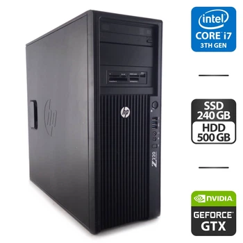 Рабочая станция HP Z220 Workstation Tower / Intel Core i7-3770K (4 (8) ядра по 3.5 - 3.9 GHz) / 16 GB DDR3 / 240 GB SSD + 500 GB HDD / nVidia GeForce GTX 650, 1 GB GDDR5, 128-bit / DVD-ROM б/у