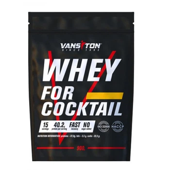 Протеин Vansiton Whey For Cocktail, 900 грамм - Клубника
