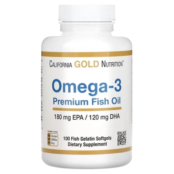 Жирні кислоти Omega 3 Premium Fish Oil, 100 рибних капсул California Gold Nutrition 000285182