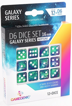 Набір кубиків Gamegenic Galaxy Серія Нептун 16 мм 12 шт (4251715405116)