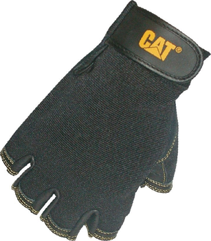 Захисні рукавички CAT без пальців зі свинячої шкіри L чорні (4895171749584)