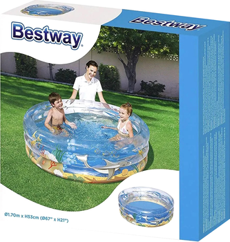 Надувний басейн Bestway Transparent Sea Life Pool 170 х 170 х 53 см (6942138900491)