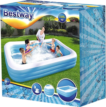 Nadmuchiwany basen Bestway Deluxe Blue Rectangular Family Pool 305 x 183 x 56 cm (6942138900729)