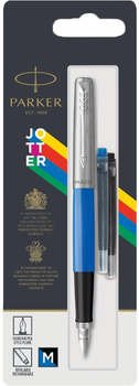Ручка пір'яна Parker Jotter 17 Plastic Blue CT FP M блістер (2096858)