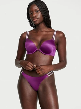 Комплект (лиф+трусики стринги) со стразами Victoria's Secret (478536972143) Double Shine Strap 70B/XS фиолетовый