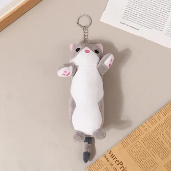 Брелок Кот-батон, 20 см, серый (705244203)