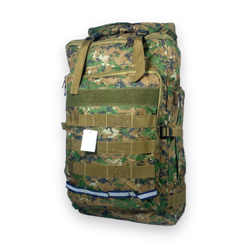 Тактичний рюкзак 50 л, одне відділення на блискавці, додаткові кишені, розмір: 70*35*20 см, піксель мультіколор