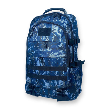 Тактичний рюкзак, 40 л, два відділи, дві фронтальні кишені, розмір: 50*40*20 см, синій піксель
