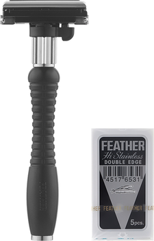 Верстат для голення з двома запасними лезами "DER-A" - Feather (970255-39183)