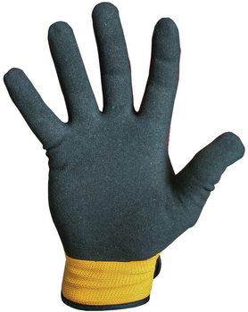 Захисні рукавички CAT YLW з нітриловим покриттям долонь M жовто-чорні (4895171750399)