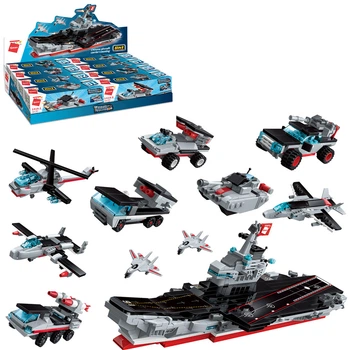 Конструктор Qman 1418 8в1 военный транспорт - авианосец, набор 8