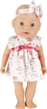 Lalka bobas LS Baby Doll w białej sukience i opasce na głowie 30 cm (5904335895155)