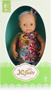 Lalka bobas JQ Baby w sukience w kwiaty 32 cm (5908275186151)