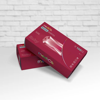 Рукавички MediОk Ruby нітрилові розмір M 100 шт бордовий