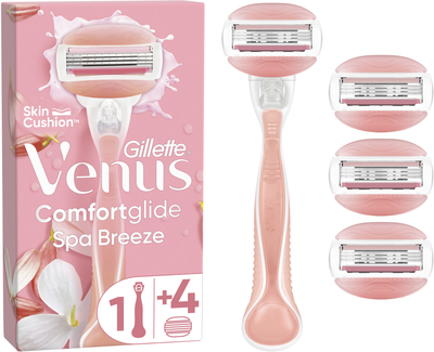 Станок для гоління жіночий (Бритва) Venus Comfortglide Spa Breeze з 4 змінними картриджами (7702018469727)