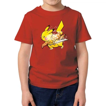 Футболка дитяча JHK "Винищувач демонів pokemon" 140 см Червоний (MD-30-6708-36-13)