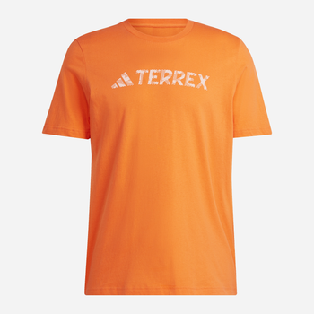 Koszulka męska bawełniana Adidas Terrex Classic Logo Tee HY1694 S Pomarańczowa (4066762149766)