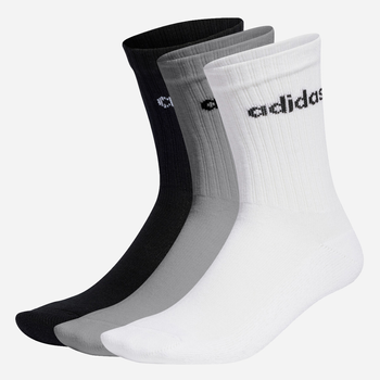 Набір жіночих шкарпеток високих бавовняних Adidas C LIN CREW 3P IC1302 34-36 3 пари Сірий/Білий/Чорний (4066746467282)