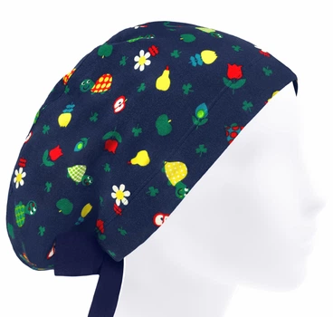 Медицинская шапочка женская HeadwearUniverse универсальная принт Черепаха с фруктами