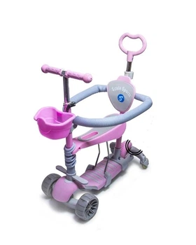 Самокат SCALE SPORTS SMART 5в1 FULL с защитным бортиком розовый (932824223)