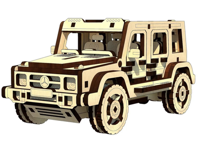 3D Механический Пазл Конструктор Из Дерева Pazly Mercedes G-Class Гелик 156 деталей