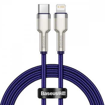 Кабель Baseus Cafule Metal Type-C to Lightning PD 20W (1m) purple CATLJK-A05
